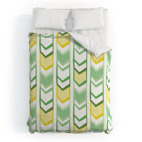 Heather Dutton Right Direction Lemon Lime Duvet Cover