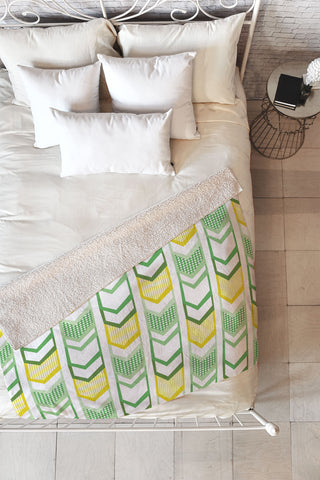 Heather Dutton Right Direction Lemon Lime Fleece Throw Blanket