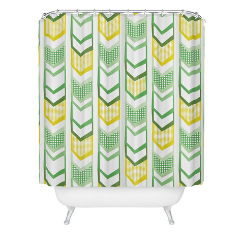 Heather Dutton Right Direction Lemon Lime Shower Curtain
