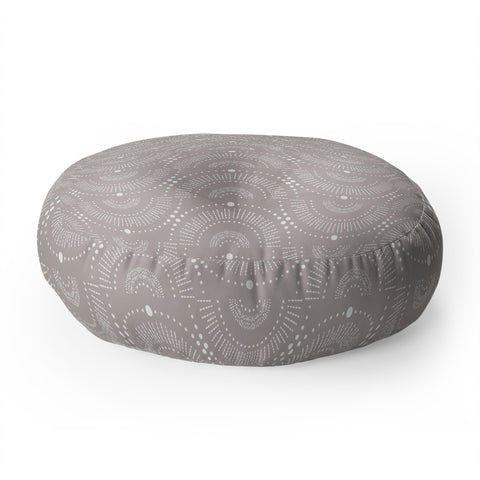 Heather Dutton Rise And Shine Taupe Floor Pillow Round