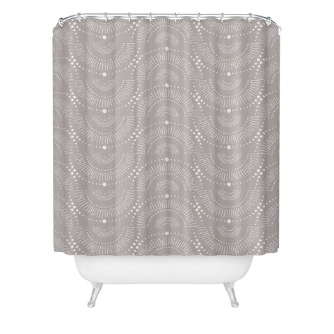 Heather Dutton Rise And Shine Taupe Shower Curtain