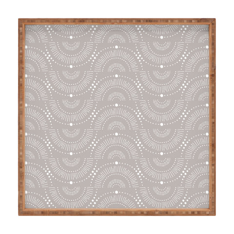 Heather Dutton Rise And Shine Taupe Square Tray