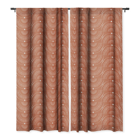 Heather Dutton Rise And Shine Terra Cotta Blackout Window Curtain