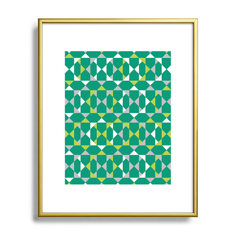 Heather Dutton Rocktagon Emerald Metal Framed Art Print