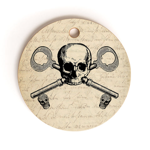 Heather Dutton Skeleton Key Cutting Board Round