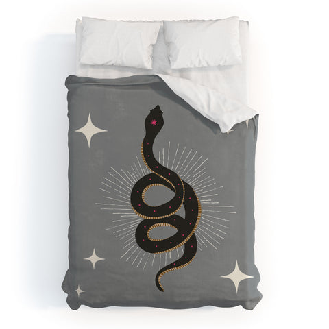 Heather Dutton Slither Gray Duvet Cover