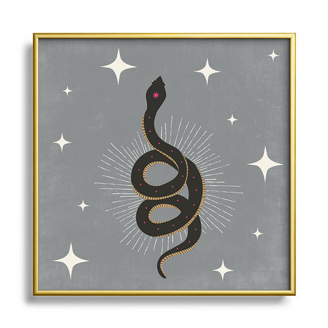 Heather Dutton Slither Gray Square Metal Framed Art Print