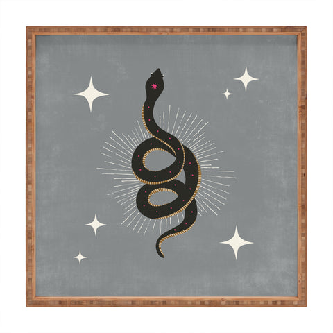 Heather Dutton Slither Gray Square Tray