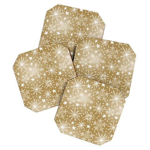 Heather Dutton Snow Squall Guilded Coaster Set