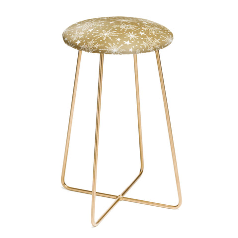 Heather Dutton Snow Squall Guilded Counter Stool