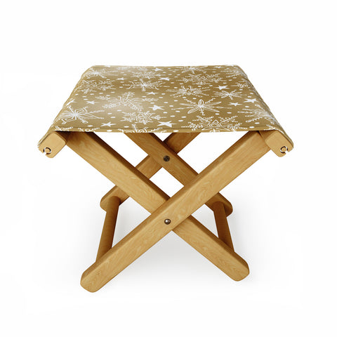 Heather Dutton Snow Squall Guilded Folding Stool