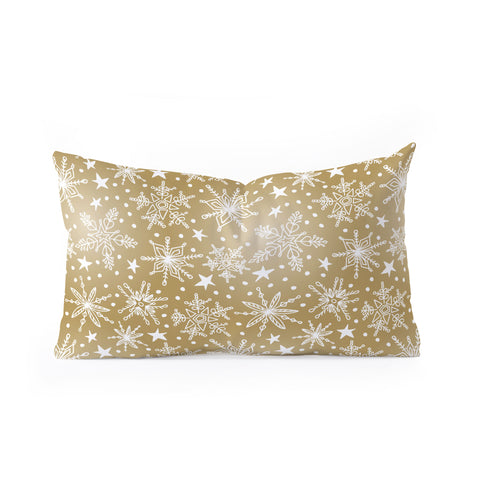 Heather Dutton Snow Squall Guilded Oblong Throw Pillow