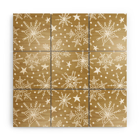 Heather Dutton Snow Squall Guilded Wood Wall Mural