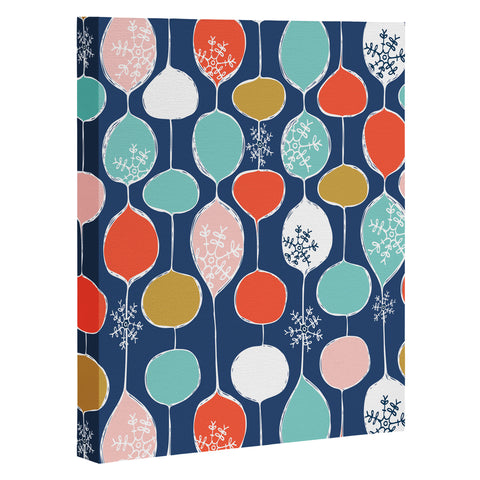Heather Dutton Snowflake Holiday Bobble Chill Navy Art Canvas