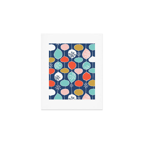 Heather Dutton Snowflake Holiday Bobble Chill Navy Art Print