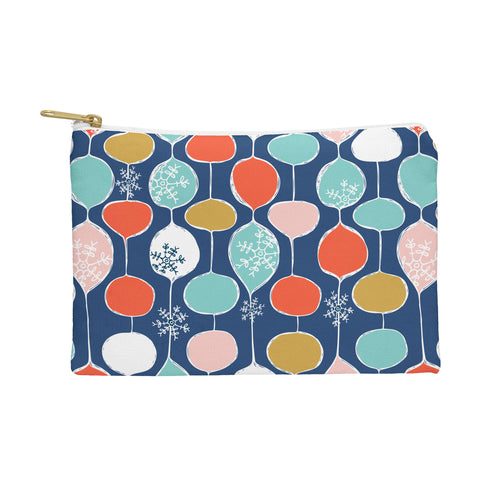 Heather Dutton Snowflake Holiday Bobble Chill Navy Pouch