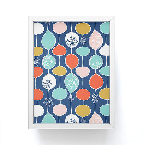 Heather Dutton Snowflake Holiday Bobble Chill Navy Framed Mini Art Print
