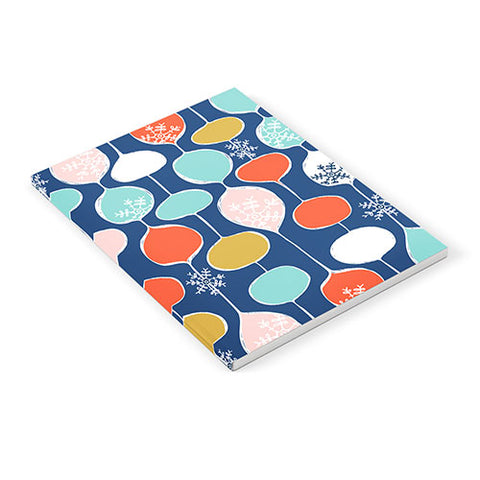 Heather Dutton Snowflake Holiday Bobble Chill Navy Notebook