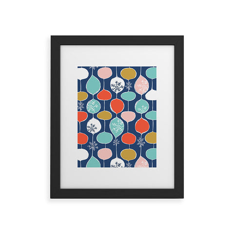 Heather Dutton Snowflake Holiday Bobble Chill Navy Framed Art Print