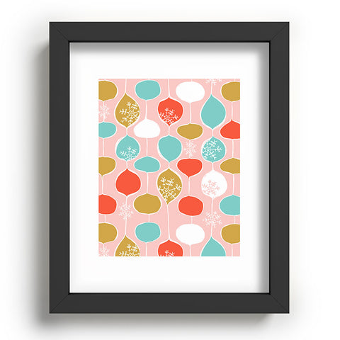 Heather Dutton Snowflake Holiday Bobble Chill Pink Recessed Framing Rectangle