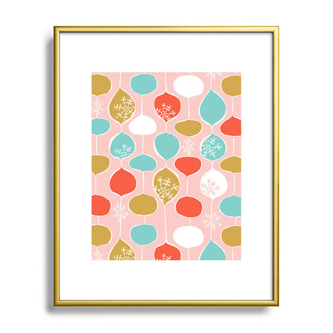 Heather Dutton Snowflake Holiday Bobble Chill Pink Metal Framed Art Print