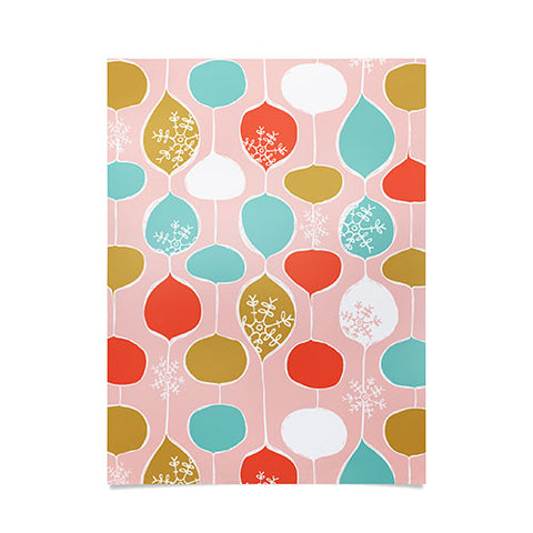 Heather Dutton Snowflake Holiday Bobble Chill Pink Poster