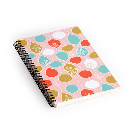 Heather Dutton Snowflake Holiday Bobble Chill Pink Spiral Notebook