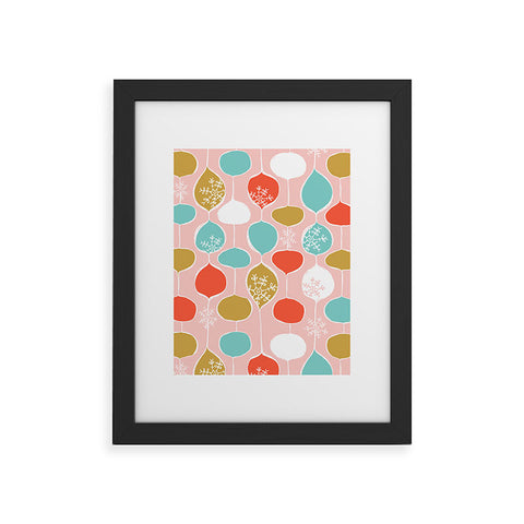 Heather Dutton Snowflake Holiday Bobble Chill Pink Framed Art Print
