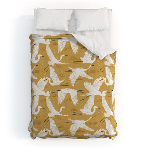 Heather Dutton Soaring Wings Goldenrod Yellow Duvet Cover