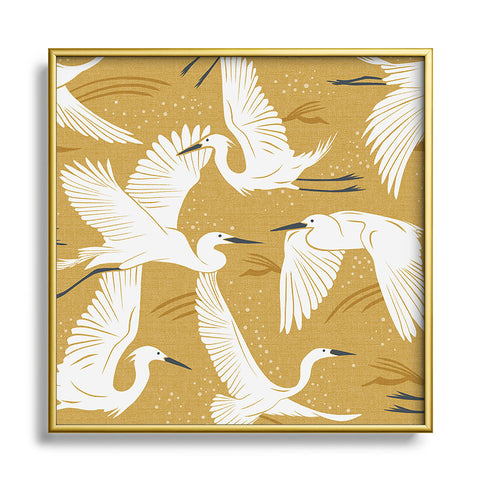 Heather Dutton Soaring Wings Goldenrod Yellow Metal Square Framed Art Print