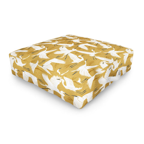 Heather Dutton Soaring Wings Goldenrod Yellow Outdoor Floor Cushion