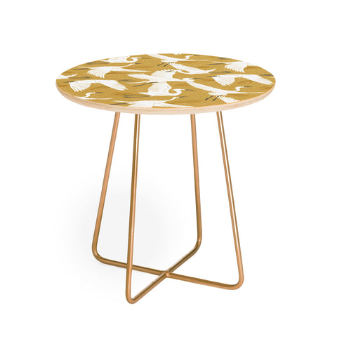 Heather Dutton Soaring Wings Goldenrod Yellow Round Side Table