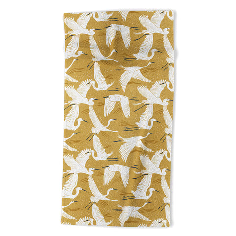 Heather Dutton Soaring Wings Goldenrod Yellow Beach Towel