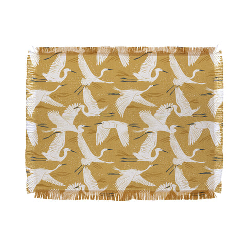 Heather Dutton Soaring Wings Goldenrod Yellow Throw Blanket