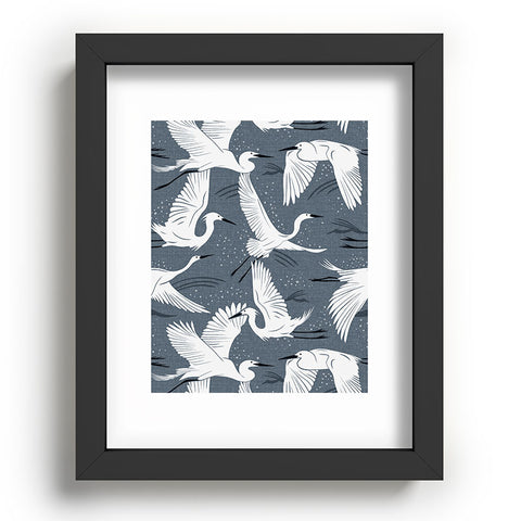Heather Dutton Soaring Wings Steel Blue Grey Recessed Framing Rectangle