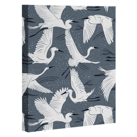 Heather Dutton Soaring Wings Steel Blue Grey Art Canvas