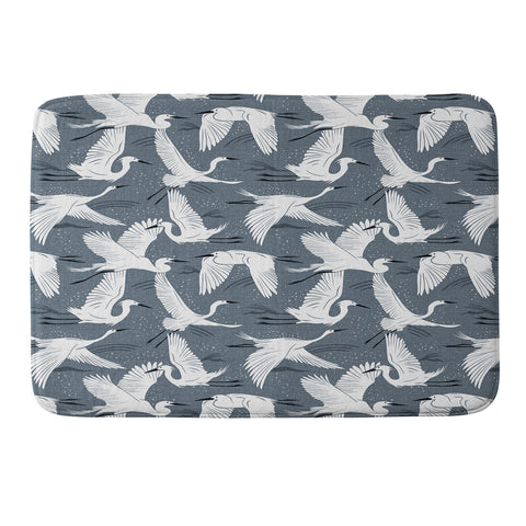 Heather Dutton Soaring Wings Steel Blue Grey Memory Foam Bath Mat