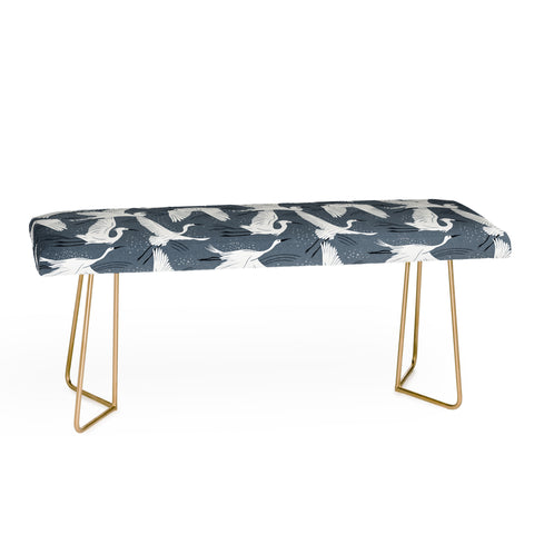 Heather Dutton Soaring Wings Steel Blue Grey Bench