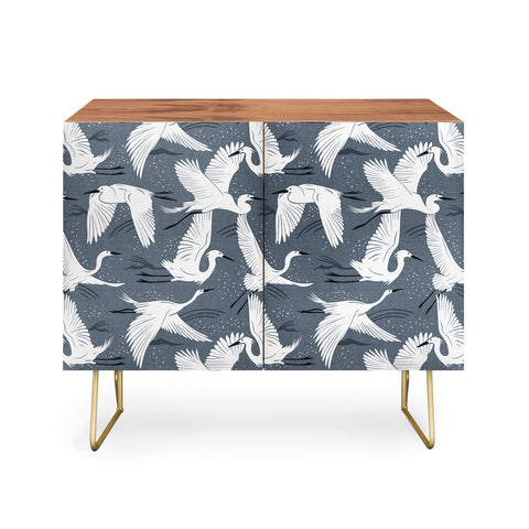 Heather Dutton Soaring Wings Steel Blue Grey Credenza