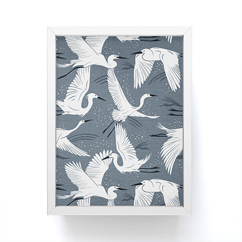 Heather Dutton Soaring Wings Steel Blue Grey Framed Mini Art Print