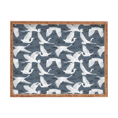 Heather Dutton Soaring Wings Steel Blue Grey Rectangular Tray