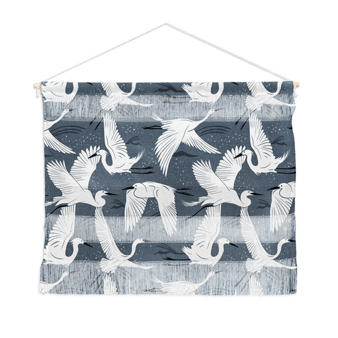 Heather Dutton Soaring Wings Steel Blue Grey Wall Hanging Landscape