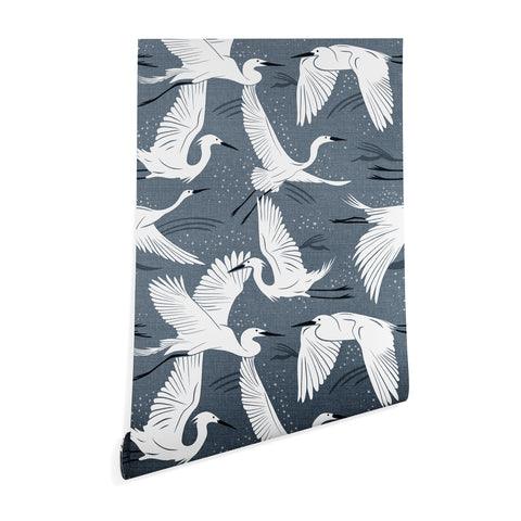 Heather Dutton Soaring Wings Steel Blue Grey Wallpaper