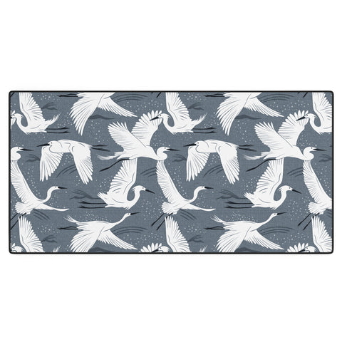 Heather Dutton Soaring Wings Steel Blue Grey Desk Mat