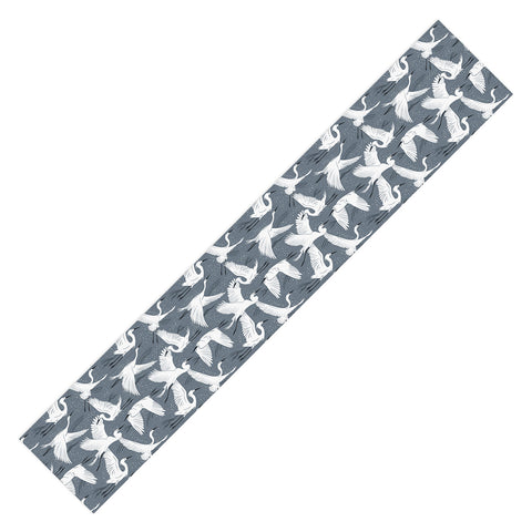 Heather Dutton Soaring Wings Steel Blue Grey Table Runner