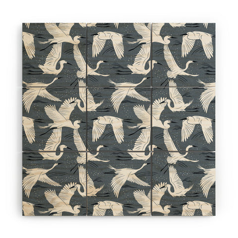 Heather Dutton Soaring Wings Steel Blue Grey Wood Wall Mural