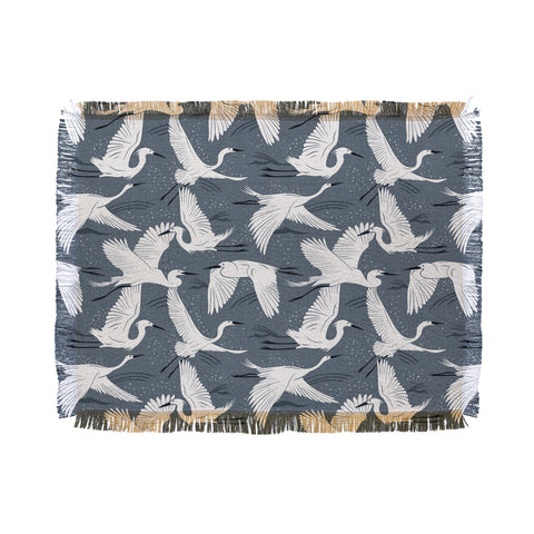 Heather Dutton Soaring Wings Steel Blue Grey Throw Blanket