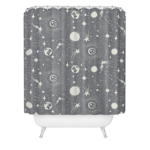 Heather Dutton Solar System Moondust Shower Curtain