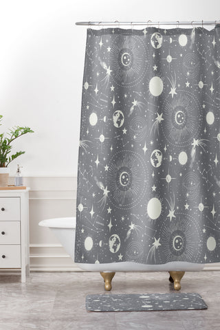 Heather Dutton Solar System Moondust Shower Curtain And Mat