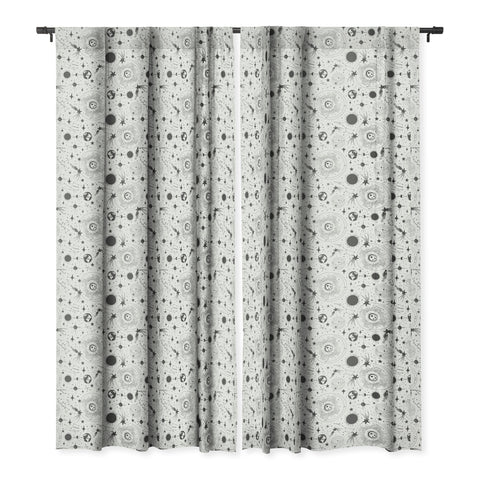Heather Dutton Solar System White Blackout Window Curtain